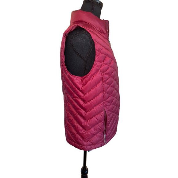 Bass Outdoor Womens Chevron Quilted Down Puffer Vest M Nylon Down Maroon Travel - Picture 3 of 14